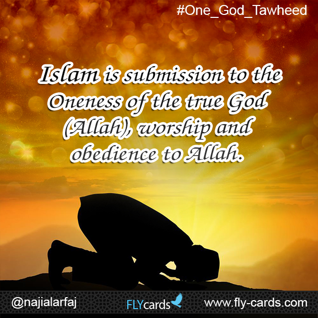 Islam is submission and obedience to the Oneness of the true God (Allah), the Creator. 