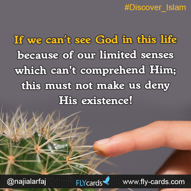 If we can’t see God in this life because of our limited senses which can't comprehend Him; this must not make us deny His existence!