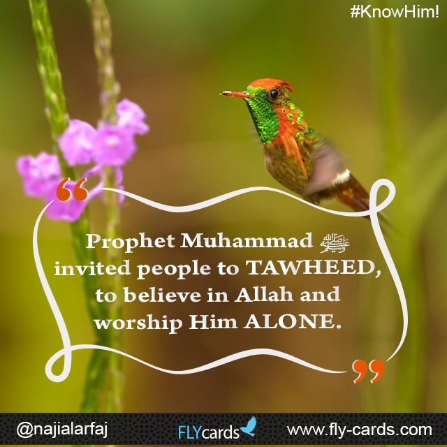Prophet Muhammad invited people to the Oneness (TAWHEED) of the true God, to believe in Allah and worship Him ALONE